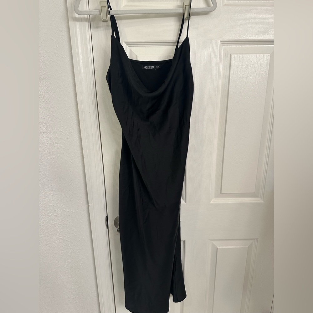 Nasty Gal Cowl Satin Midi Dress